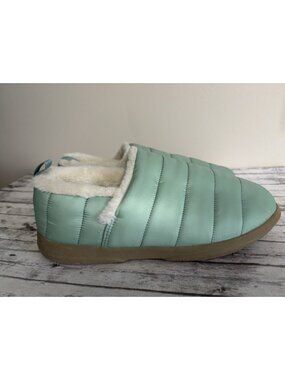 Vionic Tranquil Faux Fur Cozy Lined Orthotic Supportive Slipper Seafoam Green 9